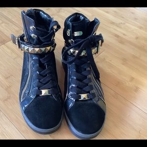 Michael Kors high top suede leather sneakers